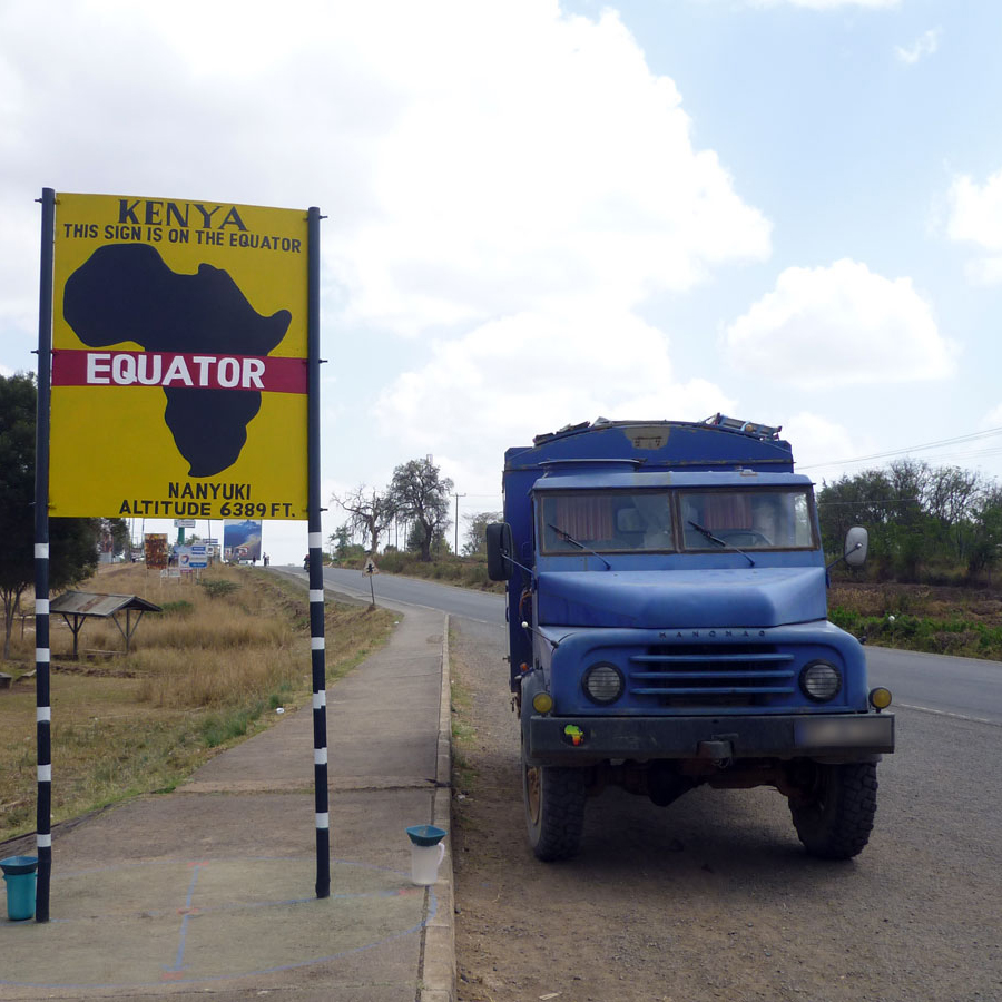 Äquator Überquerung in Kenia