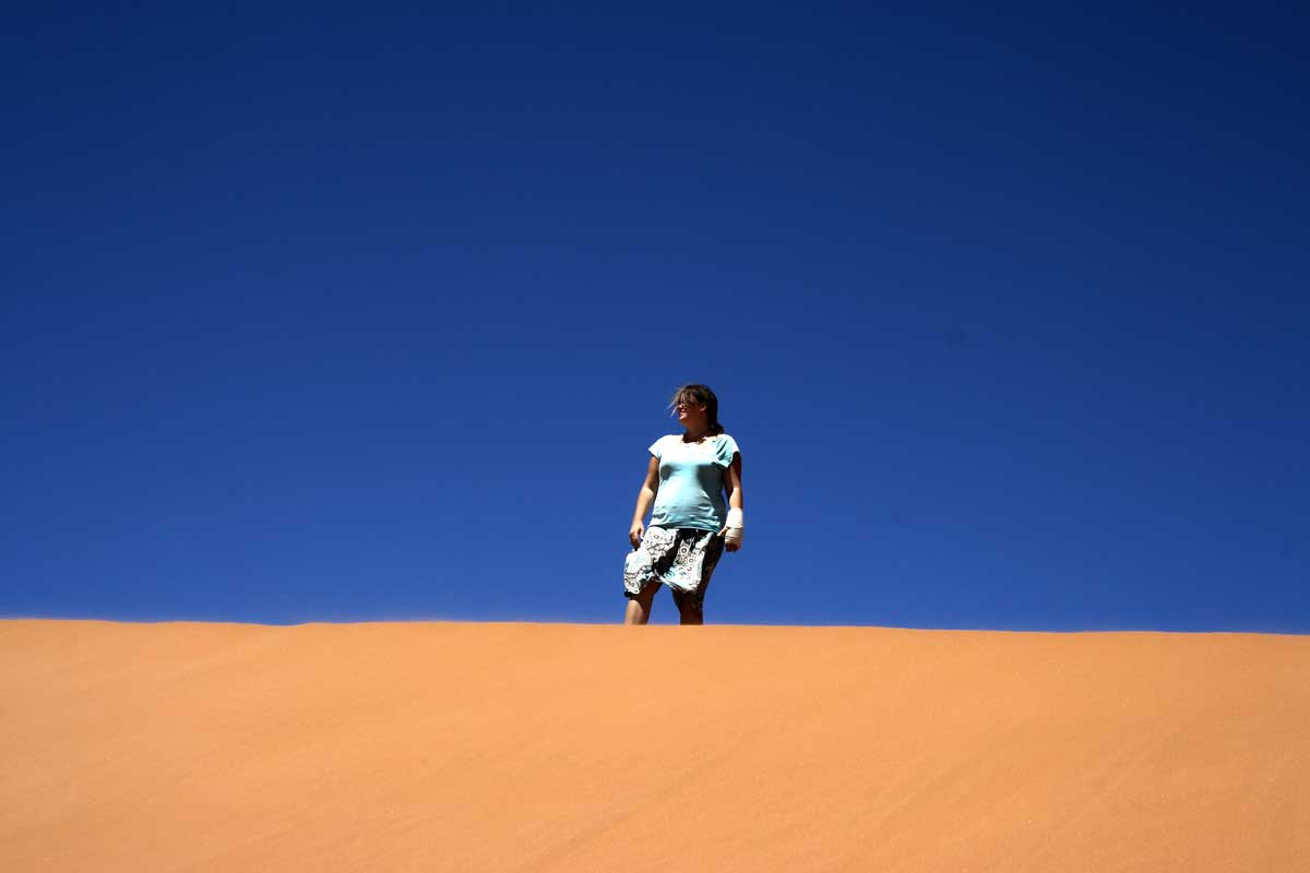 Ein Traum ist wahr geworden: wir haben die Dünen von Sossusvlei bestiegen. Der Wahnsinn, die Landschaft.