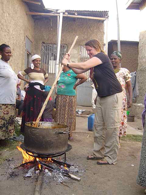 tradtionelle Kochmethoden in Shashamene, Äthiopien