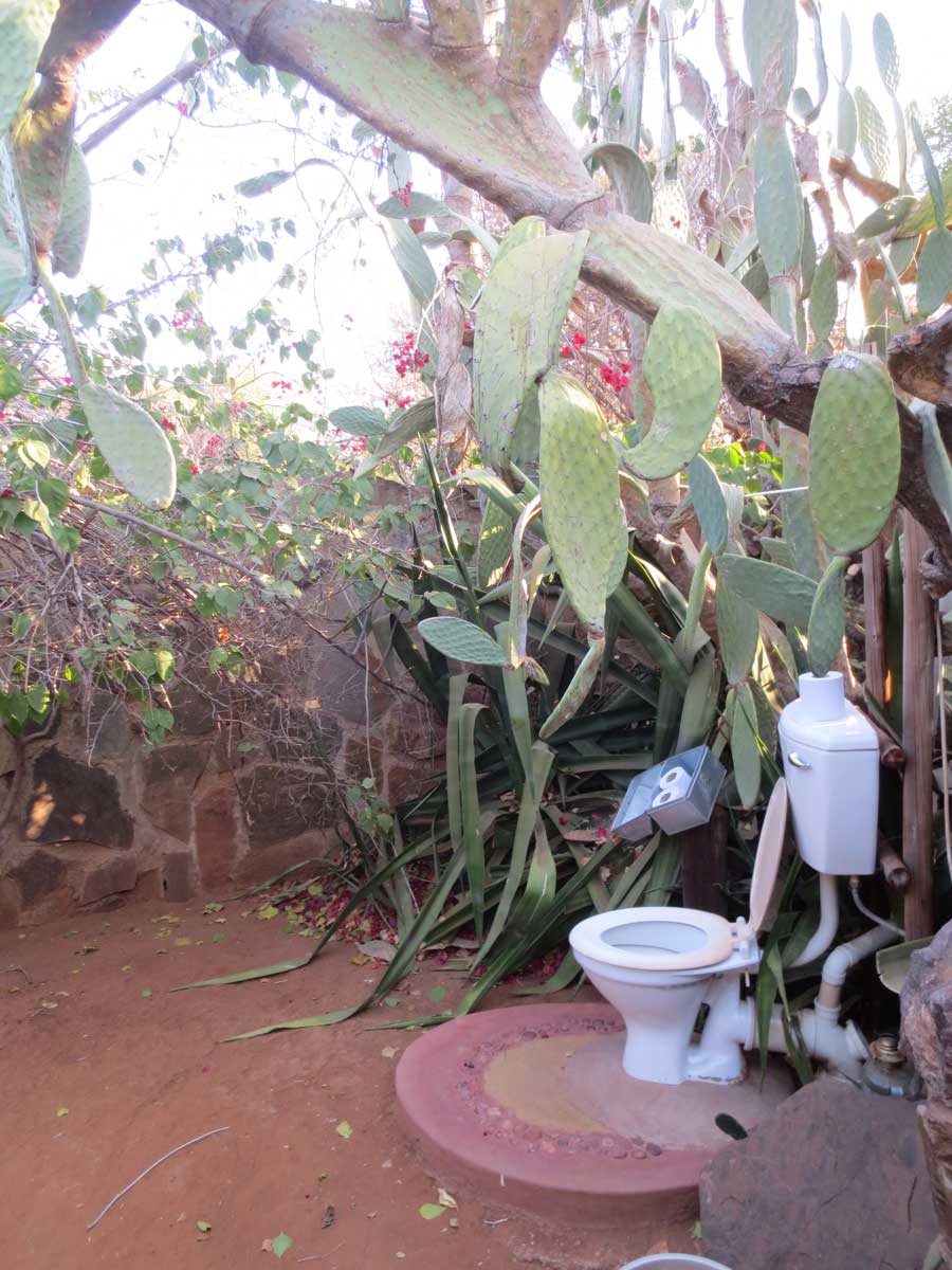 stachelige-toilette ausgefallene Toilette, Botswana